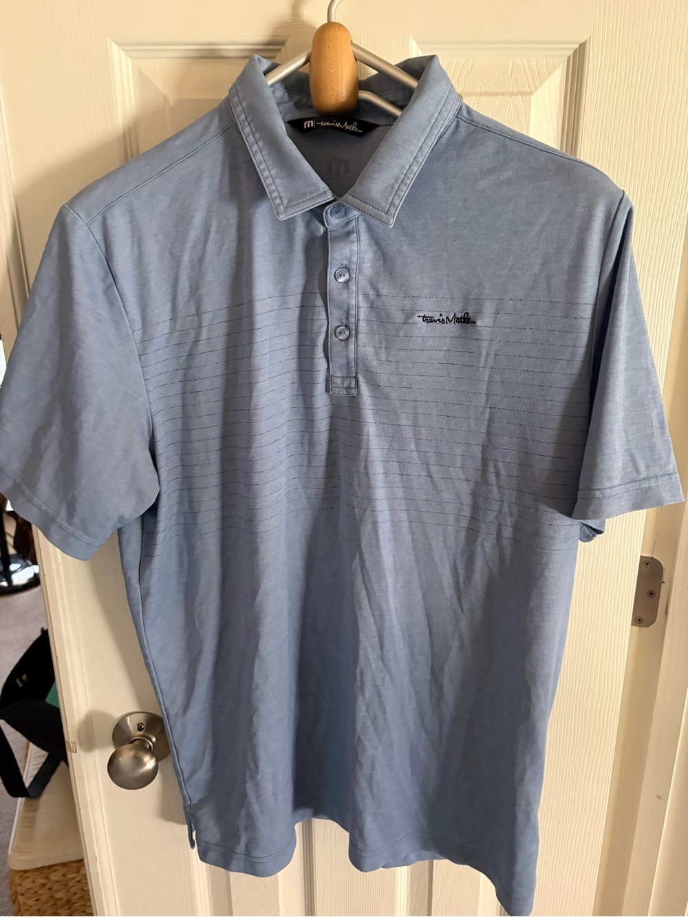 Travis Mathew Light Blue Gray Men's Polo Shirt